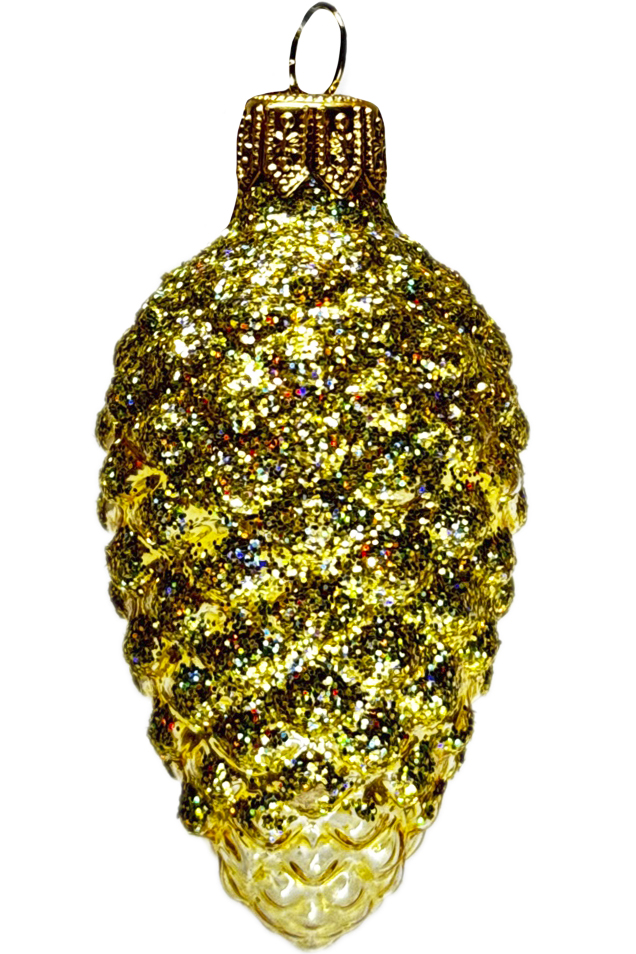 Елочное украшение Шишка в снегу золотистая ФУ-2-90/П4